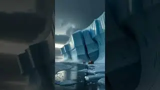 Arctic Ice Shelf Collapse Scene