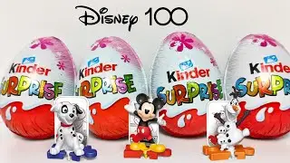 Unboxing Disney 100 Years Kinder Surprise Eggs: Magical Surprises Await .ASMR!