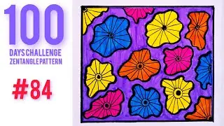 84#100 day's of tangling | Zentangle 100 days challenge | Zentangle doddle art | Zentangle Art