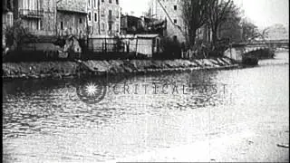 German defenses and destroyed buildings in Verdun, France during World War I. HD Stock Footage
