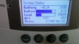 Schneider Electric Conext SW 4024 / SCP II showing 1KW+ load (wife ironing)