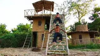 Build Bamboo Water Slide For Workout  And Fun