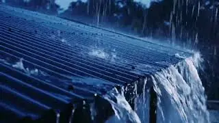 Soothing Yet Heavy Rain ASMR on Tin Roofs at Night, Endless Downpour Along a Quiet Rural Road 22