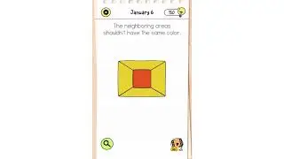 Brain Test All Star Daily Puzzle January 6 - The neighboring areas shouldn't have the same color