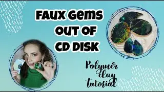 Upcycling an old CD disc - Faux Gemstone - Polymer Clay Tutorial