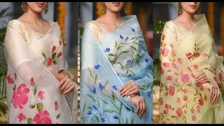 Digital printed organza sarees collection