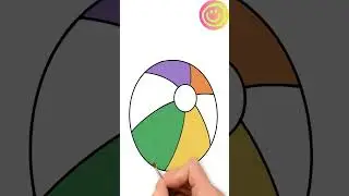 How to DRAW & COLOR a Colorful Ball for Kids!