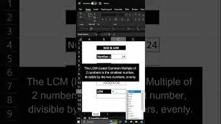 GCD & LCM in Excel