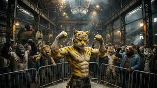 Yellow Cat Destroys Animals in Factory Battle