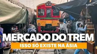O TREM PASSA POR CIMA DA FEIRA! Mercado do trem de Maeklong e o Mercado Flutuante na Tailândia