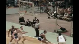 Wilt Chamberlain Blocks Bill Russell Twice in a Row (RARE in Color!)