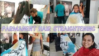 haircut//hair straightening//parmanent hair//haircut vlog