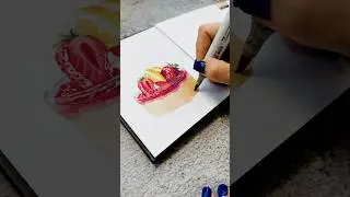 Fruit mousse 🍓 Food illustration \ Realistic art #drawing #art #illustration