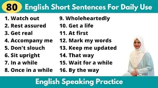 80 English Short Sentences for Daily Use - English Speaking Practice