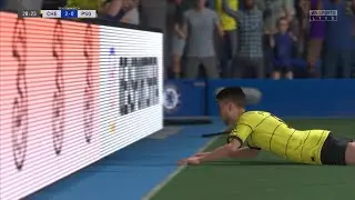 FIFA 22 PS5 - Jorginho slides head first into advertising board