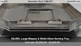 SILVER. Large Mappin & Webb Silver Serving Tray.