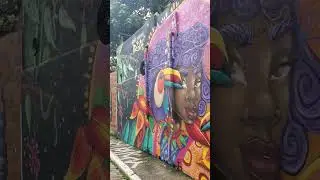 Walk to Beco do Batman (Batman's Alley) in Vila Madalena neighborhood, Sao Paulo Brazil