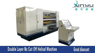 double layer nc cut off helical machine for corrugated cardboard line
