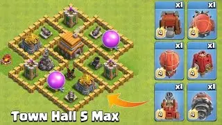 Max Siege Machines vs Max Town Hall 5 | Clash of Clans