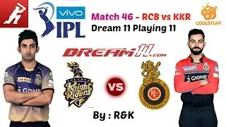 Match 46 || RCB vs KKR || Dream 11 Playing 11 || (7th May, 2017)