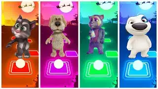 Talking Tom Friends  Tiles Hop Edm Music Rush Gameplay | Tom vs Angela vs Ben vs Hank Crash Race!