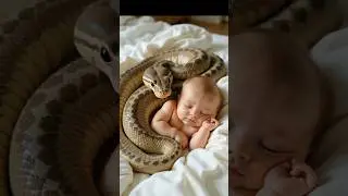 🤪 Heartwarming Giant Snake Protects Sleeping Babies 🐍💤 #shorts