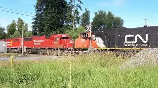 5 Engine Lashup! CP Train V89 At Riverside Street Grade Crossing Matsqui British Columbia