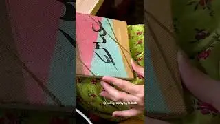 Abstract backgrounds on canvas 🖌️✨ with abeera name calligraphy #calligraphy #ytshorts #art