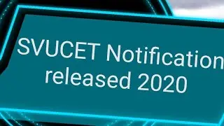 SVUCET Notification released
