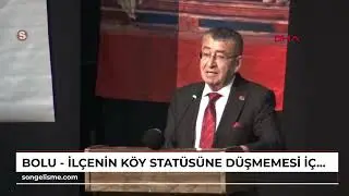 Bolu - İlçenin köy statüsüne düşmemesi için düzenlenen etkinlikte salon boş kaldı; başkanın sesi ...