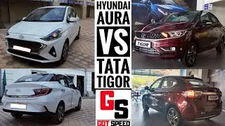 HYUNDAI AURA VS TATA TIGOR DETAILED COMPARISON | MORE VALUE FOR MONEY ? | TIGOR VS AURA | GOTSPEED