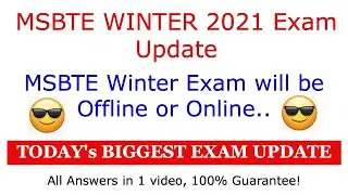 MSBTE Winter 2021 Exam will be Online or Offline ? MSBTE Exam Latest Update in Hindi