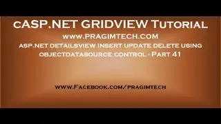asp.net detailsview insert update delete using objectdatasource control - Part 41
