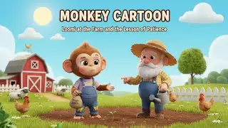 MONKEY CARTOON  Loomi at the Farm and the Lesson of Patience
