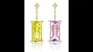 Wendy Brandes Jewelry Product Video: Queen Min Earrings in Amethyst and Lemon Citrine.