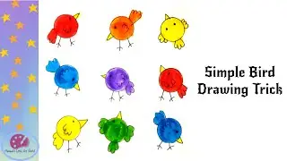 Easy Bird Drawing using circle 