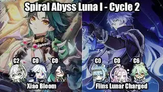 C0 Xiao Bloom & Flins Lunar Charged - Spiral Abyss - Genshin Impact Luna I (6.0)