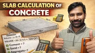 Slab calculation of concrete row materials #civil #civilengineering #construction #viral #shorts 