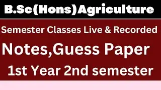 B.Sc Agriculture Semester Classes notes Previous Year paper Bsc Ag  1st year 2nd sem #bscag #2ndsem