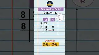 How to Find Decimal to Octal Number-24 | #decimaltooctal  - CodeCompiler19 #numberconversion