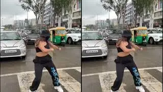 Girl Dancing on Zebra crossing | Zebra crossing dance | Zebra line crossing dance