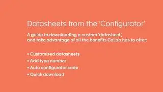 Download custom datasheet