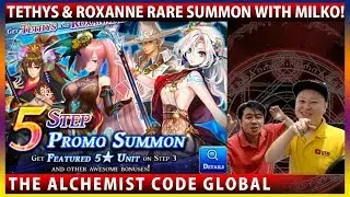 New Unit Tethys & Roxanne Rare Summon With Milko! (The Alchemist Code)