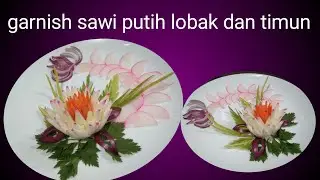 garnish cantik sawi putih lobak dan timun