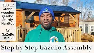 Temu Hardtop Wood Gazebo 10x12FT #diy @temu  #gazebo #home #world #backyard  #viralvideo  #assembly