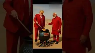 Trump And Modi In Controversial tariff Gesture | Political Symbolism Explained #funny #usa #ai