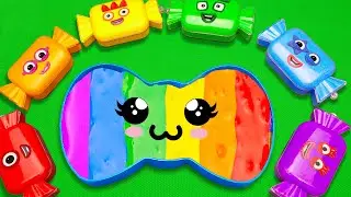 Numberblocks & Alphablocks &ndash; Finding Slime in Candy Mix Colorful! Satisfying Slime Video, ASMR