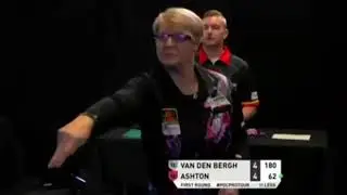 Lisa Ashton beats Dimitri van den Bergh at Players Championship 3