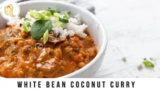 White Bean Coconut Curry Instant Pot Recipe | cozy, vegan, plant-based, meal ideas
