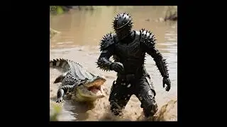 Armored Man vs Giant Crocodile